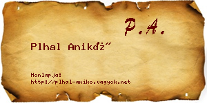 Plhal Anikó névjegykártya